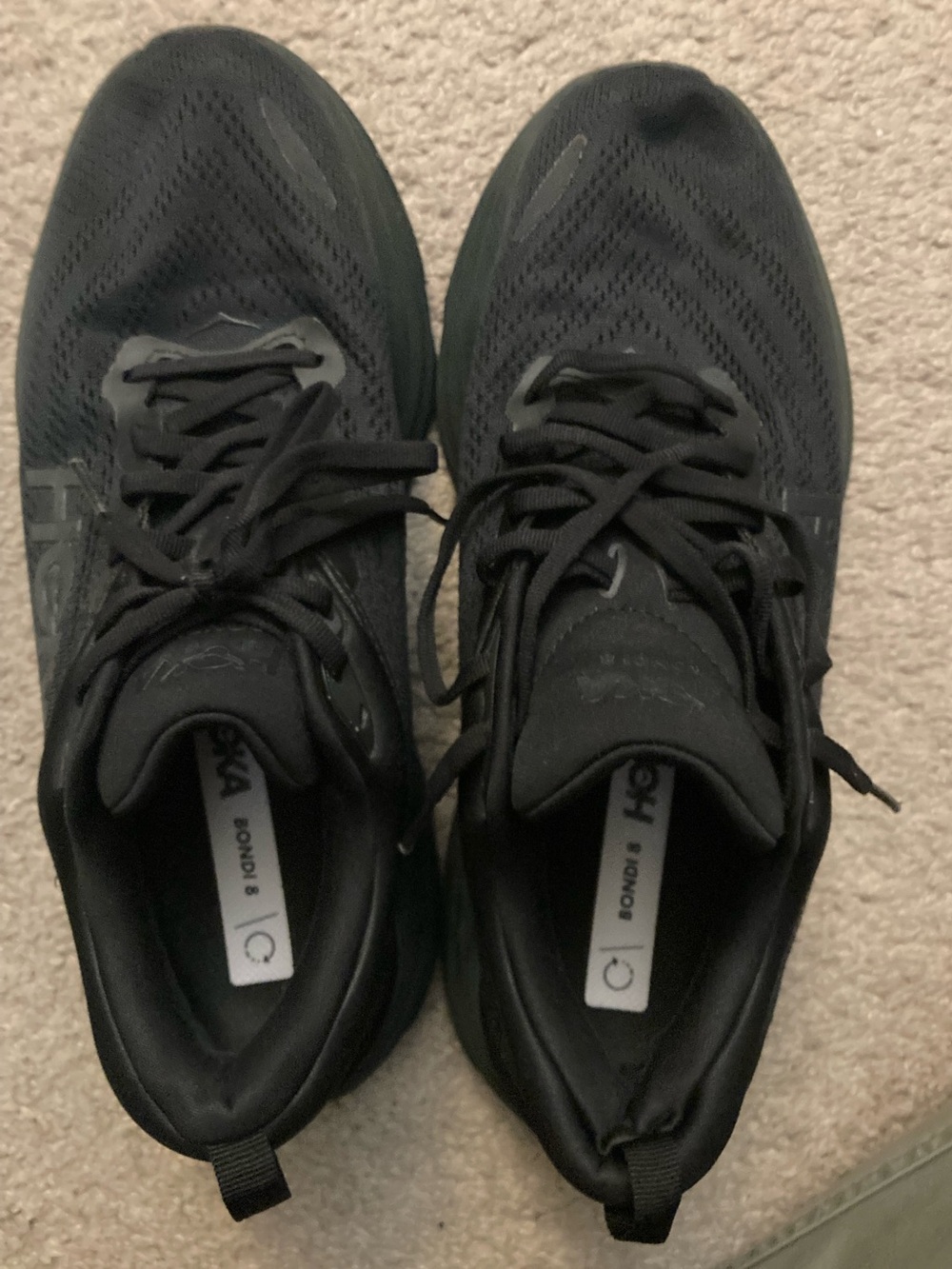 Hoka One Black Running Shoes - Bondi 8